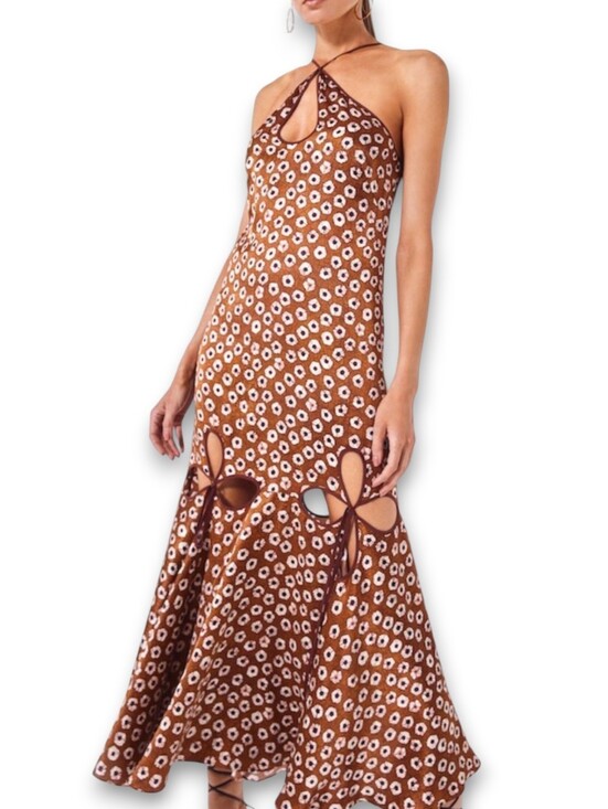 Alexis Dresses & Skirts - Alexis Ren Sienna Keyhole Cut Out XS Geometric Maxi Dress EUC